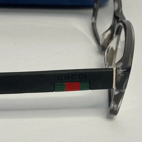 New-GUCCI EYEGLASSES FRAMES GG0012O 003 54-18-145 GREY / BLACK MADE IN ITALY
